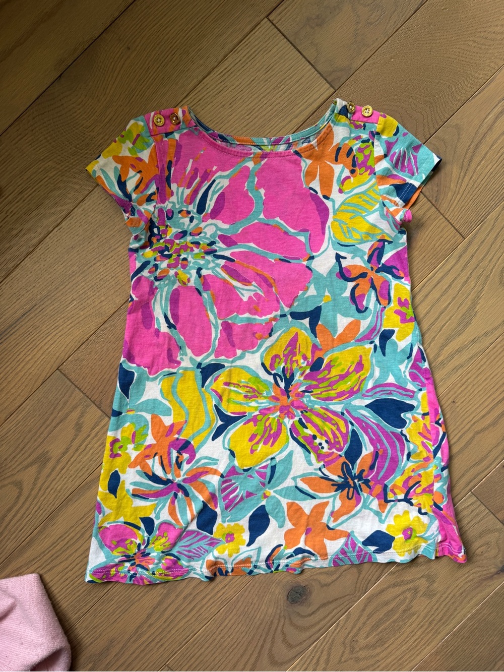 Lilly Pulitzer Multicolor Floral Print Tunic — Pink, Orange, Blue, Green
